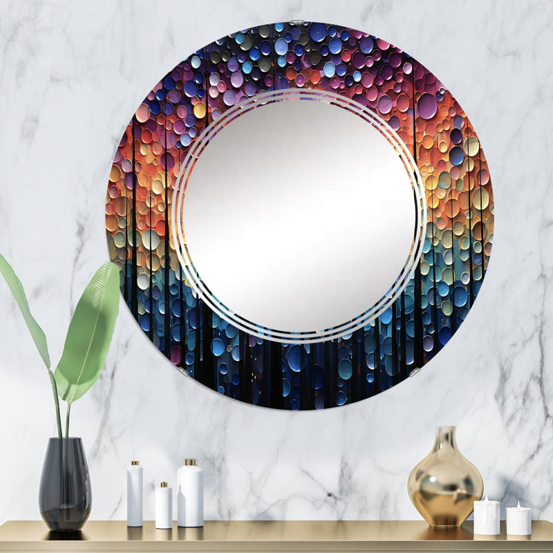 Rochela - Miroir mural moderne rond, 32 po x 32 po