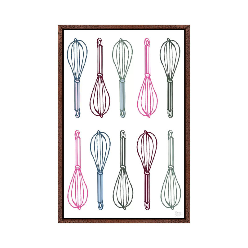 Whisk Whisk - Print on Canvas, Classic Brown Wood Floater Framed, 66.04cm H x 45.72cm W x 3.81cm D