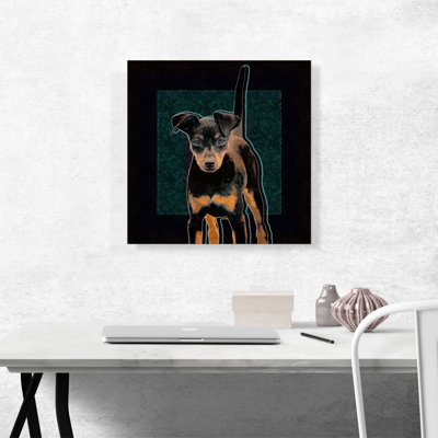 Miniature Pinscher Dog Breed - reproduction d'art sur toile tendue