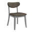 Chaise de salle à manger grise avec pieds en bois massif gris (ensemble de 2)