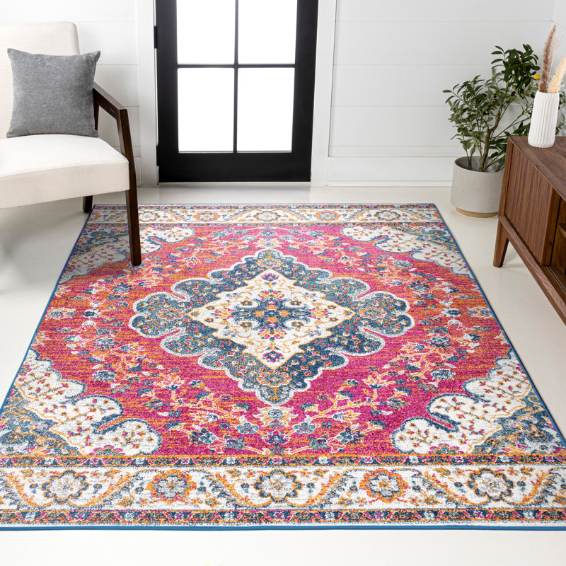 Tapis fuchsia / blanc Cockburn Bohemian FLAIR Boho, Rectangle 4pi x 6 pi