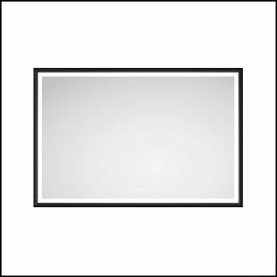 Miroir surdimensionné rectangulaire noir à DEL surdimensionné avec lumières antibuée et à intensité variable pour les salles de bain et les studios modernes