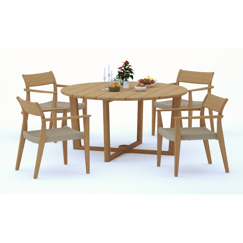 Ensemble de table d'extérieur 59 pièces L 5 pièces pour 4 personnes Amilo