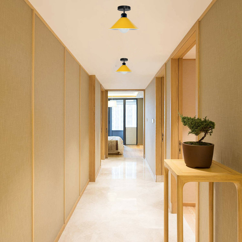 Bustos Semi Flush Mount, Yellow