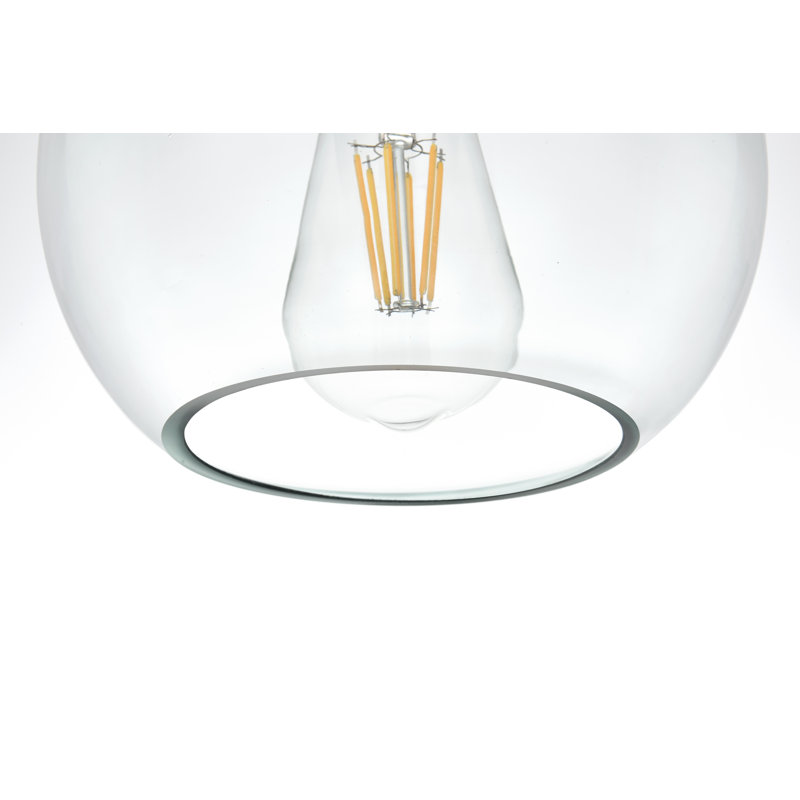 Plafonnier semi-encastré à 1 lumière Snead, H 9,3 po x l 7,9 po x P 7,9 po, Transparent, Or satiné