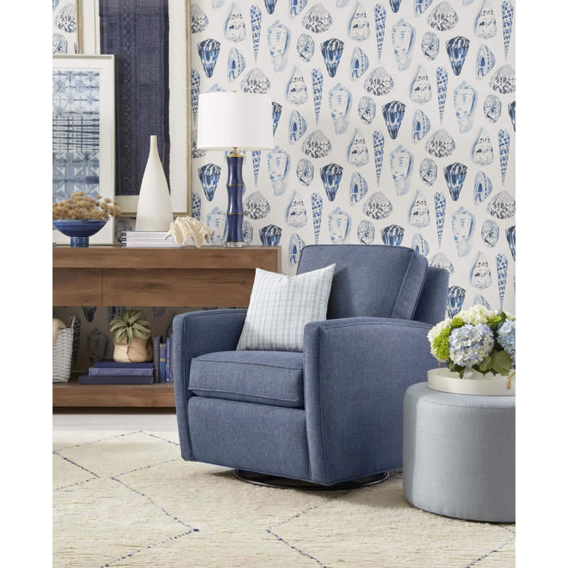Fauteuil pivotant de 30 po Eleanor, Mélange de polyester bleu minuit
