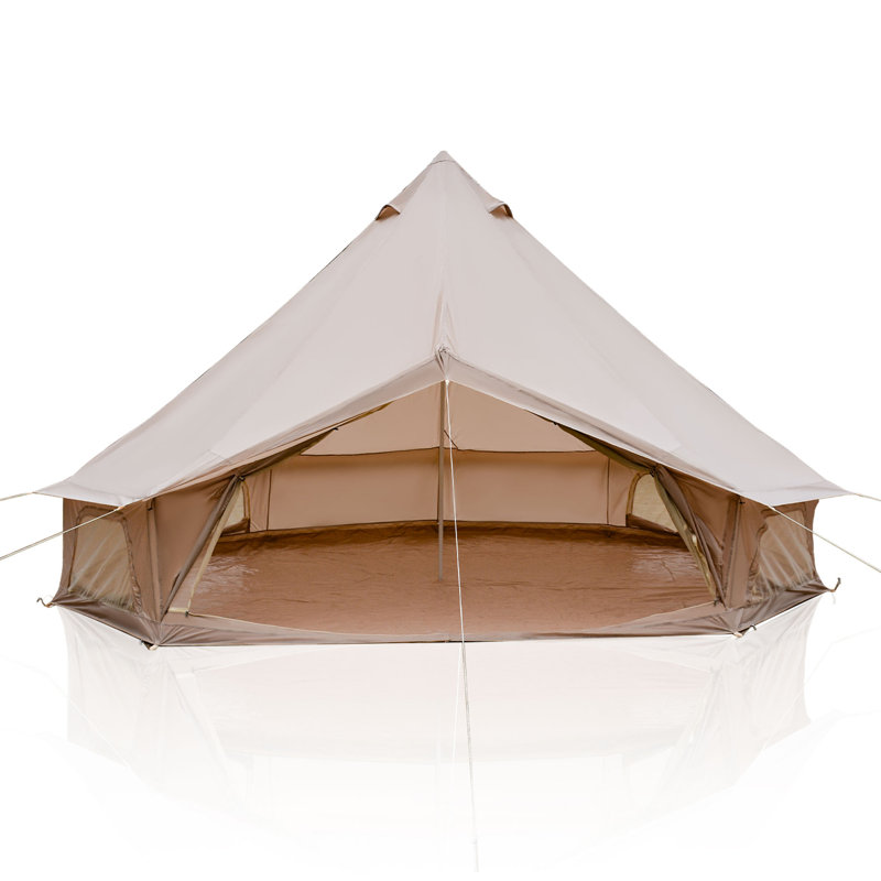 Tente Bell 4 saisons 13,1pi, beige et imperméable avec yourte Glamping Yourte, pour 8 personnes, Beige
