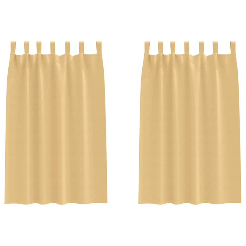 Curtains With Curtains 2 Pcs Polyester, 175cm Width x 140cm Drop, Beige