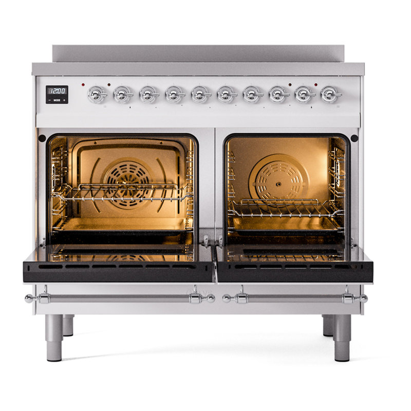 ILVE Nostalgie II 40 in Induction Range, White/Chrome