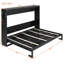 Grand lit escamotable pliant latéral de taille grand avec motif imprimé tendance, éclairage DEL sous le lit et prise USB intégrée - conception peu encombrante-240920524-240920525