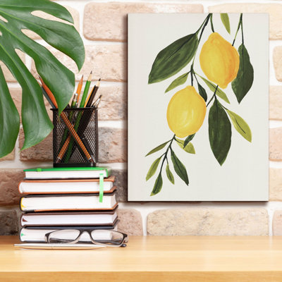 «Lemon Branch 1» par Annie Warren, art mural sur toile, 12 po x 16 po