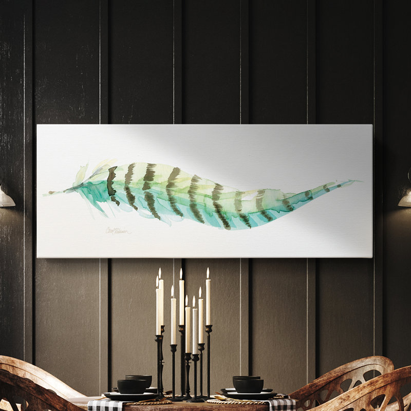 Tail Feather II - Toile tendue avec châssis - Prêt à accrocher, H 20 po x l 50 po