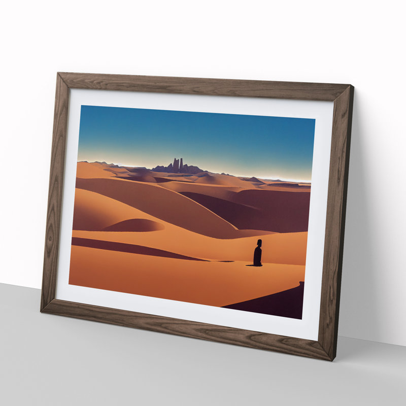 Engaging Desert - Single Picture Frame Print, 34cm H x 46cm W x 2cm D, Walnut Framed
