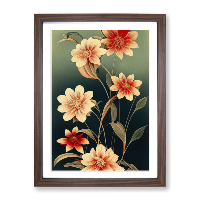 Boundless Flowers - Wall Art, 66cm H x 48cm W x 2cm D, Walnut Framed, White
