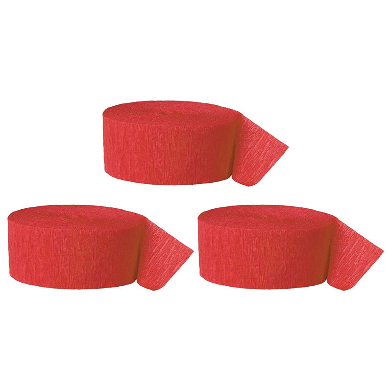 Décoration suspendue jetable en papier crêpes, Rouge