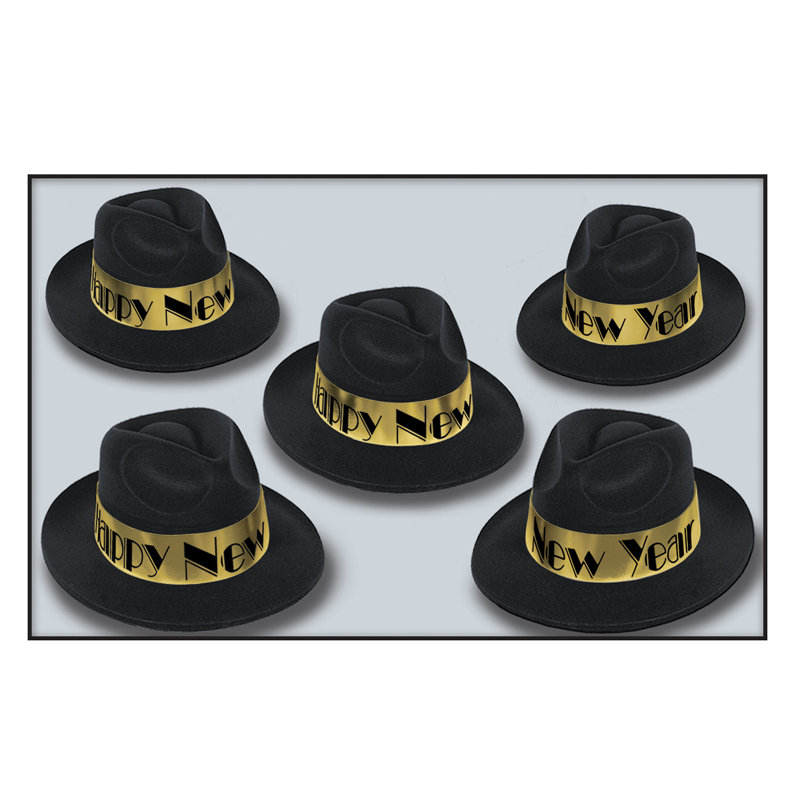 Balançoire Fedora - paquet de 25, Noir / or