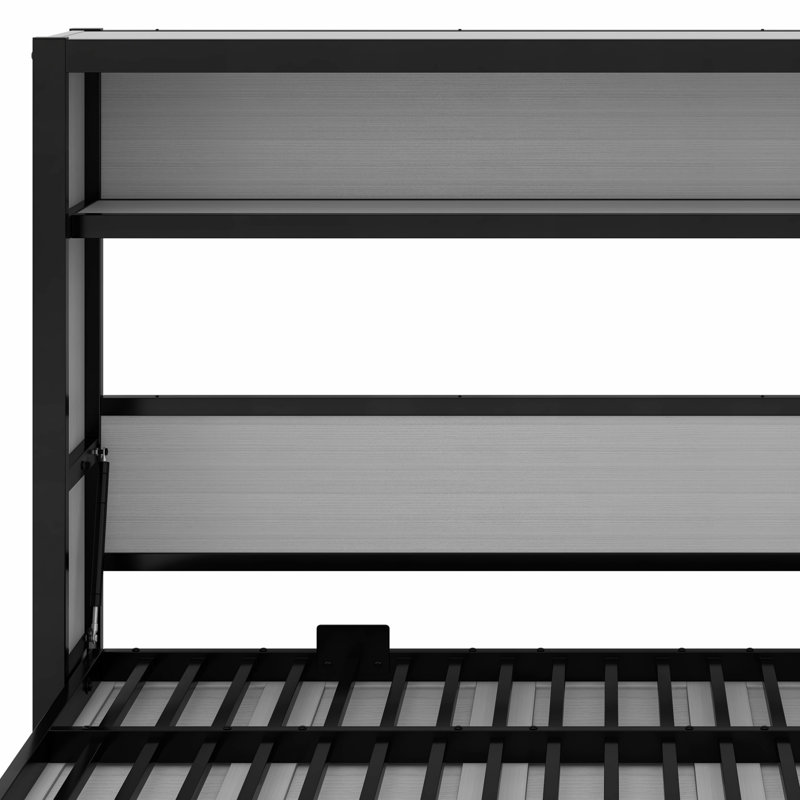Lit escamotable avec tablettes Murphy, Gris