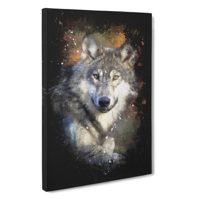 Wolf Vol.2 Paint Splash - Wrapped Canvas Print