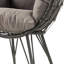 Chaise de jardin Cool avec dossier rembourré - siège d'extérieur moderne gris et noir