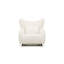 Fauteuil d'appoint blanc à oreilles avec, idéal pour une détente confortable, une structure robuste, un fauteuil moderne en tissu facile à nettoyer et un rembourrage en mousse confortable pour le salon