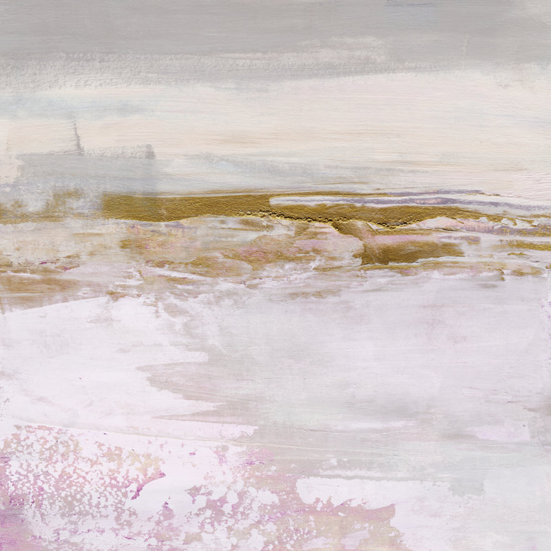 «Magenta Skyline I» par Annie Warren - peinture sur toile tendue, H 20 po x l 20 po