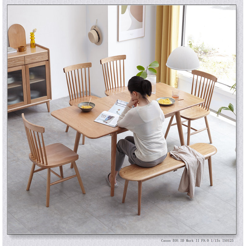 Banc de table en bois de chêne naturel pour salle à manger