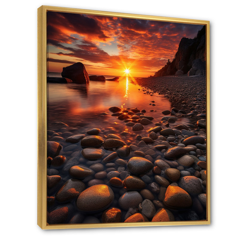 Leeanthony Beach Golden Sands XXVI sur toile, H 40 po x l 30 po x P 1,5 po, Cadre flottant doré