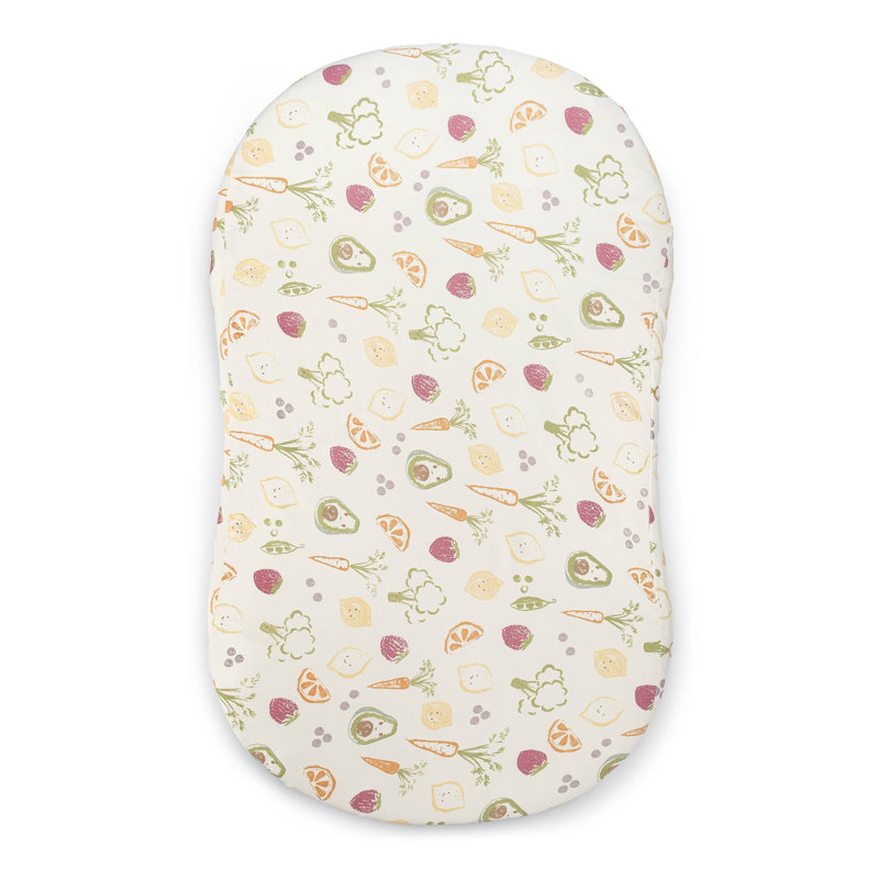 Clementine Fruits & Veggies Cotton Bassinet Sheet