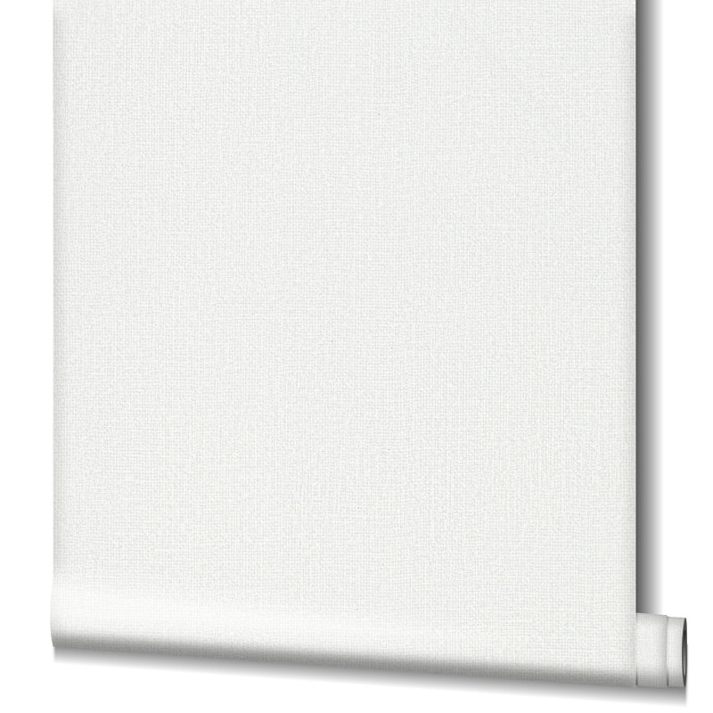 Loudoun Textured Weave Matte Non-pasted 10.05' x 53" Wallpaper Roll, White Grey