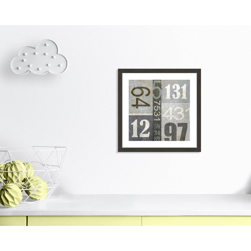 Art numérique encadré, H 22,5 po x l 22,5 po x P 0,6 po, Encadré plat à grain de bois noir