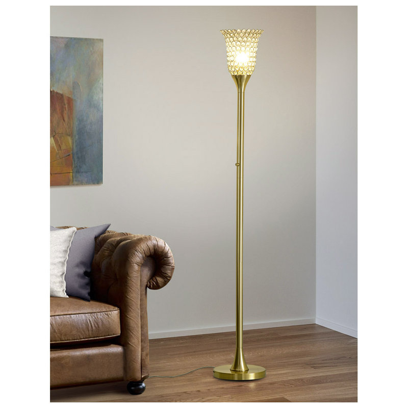 72'' Torchiere Floor Lamp, Antique Brass