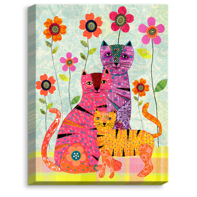 « cat family » par sascalia, impression sur toile tendue