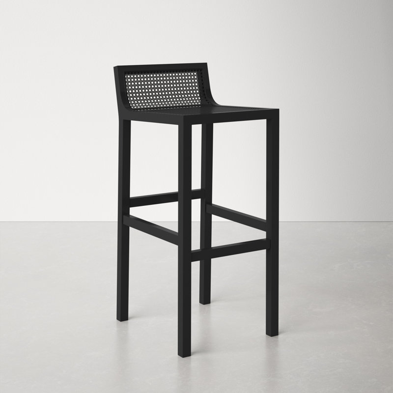 McCarthy Cane Bar & Counter Stool, Black / Black, Bar Stool(31.5” Seat Height)