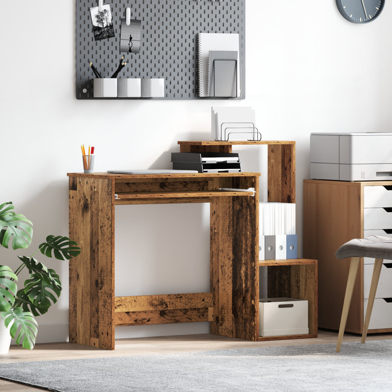 Computer Desk Engineered Wood, MDF Medium, Old Wood