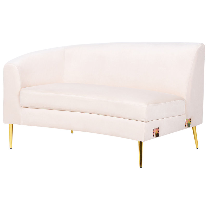 Busick 4 Seater Velvet Sofa, Beige