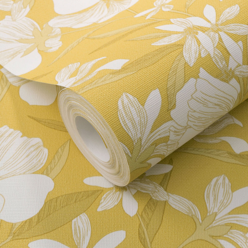 Floral Breeze Wallpaper, Yellow
