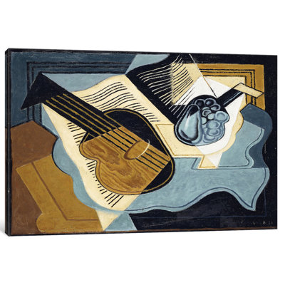 «Guitare et bol à fruits, 1921» par Juan Gris, impression sur toile tendue