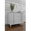 Commode anglaise à 3 tiroirs Point Breeze - blanc frais avec finition glacis gris doux