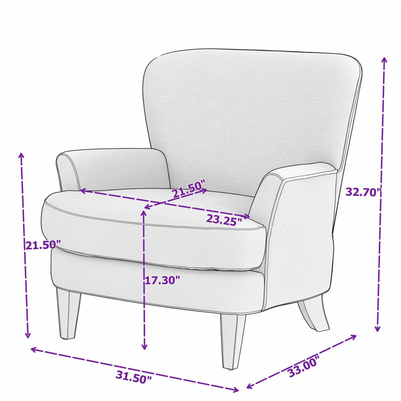 Fauteuil club rembourré avec pieds