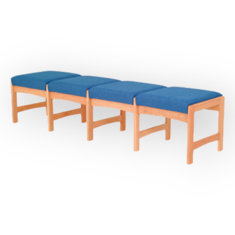 Banc de siège Nahila Geis, Acajou, Bleu poudre, Vinyle