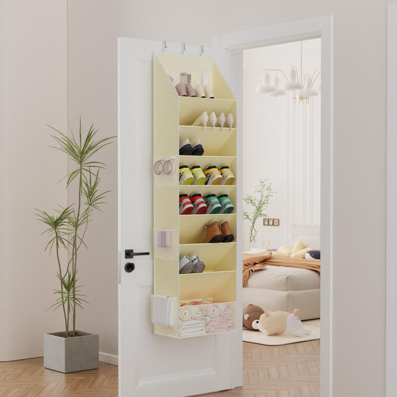 Organisateur de chaussures au-dessus de la porte, organisateur de chaussures de penderie avec grandes poches profondes, peut contenir 16 à 24 paires de chaussures de sport, de sandales et de bottes