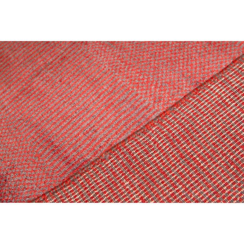 Wool Striped Area Rug in Blue/Red/Rust