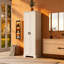 Armoire de rangement avec deux portes pour salle de bain, bureau, tablette réglable, panneau de fibres à densité moyenne, blanc-2124228639