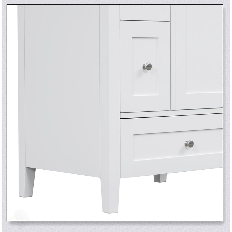 Meuble-lavabo de salle de bain avec rangement spacieux, tablette réglable, fabrication durable, cloisons amovibles et conception moderne pour une organisation optimale