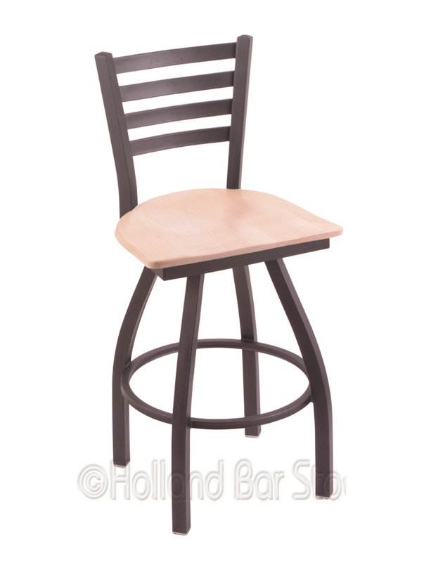 Tabouret de bar pivotant de 30" Evers, Étain, Chêne Naturel, Très haut (assise de 36 po de hauteur)