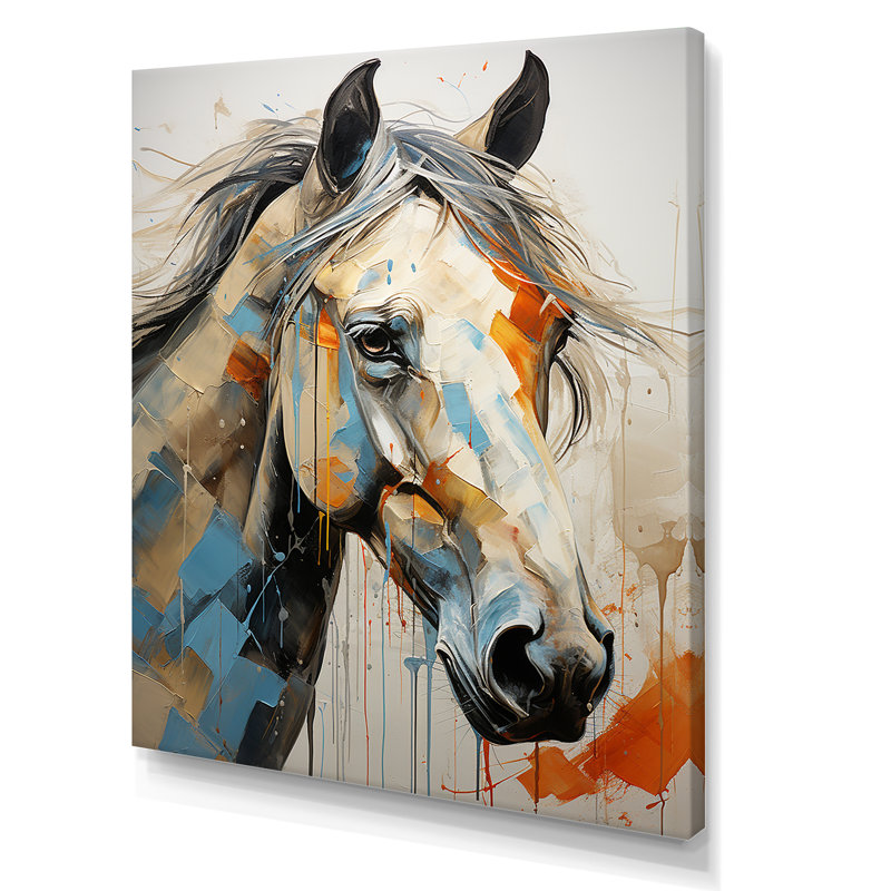 Portrait de cheval grâce II, H 44 po x l 34 po x P 1,5 po, Toile tendue