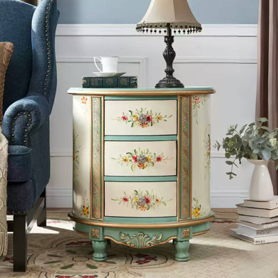 Hand-Painted 3-Drawer Accent Chest