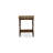 2-Piece Platform Bedroom Set with Button Tufted Bed Frame and a Distressed Jacobean Mid Century Modern Nightstand - Brown faux Leather with Brown Texture and Black Legs-957648579-957648576