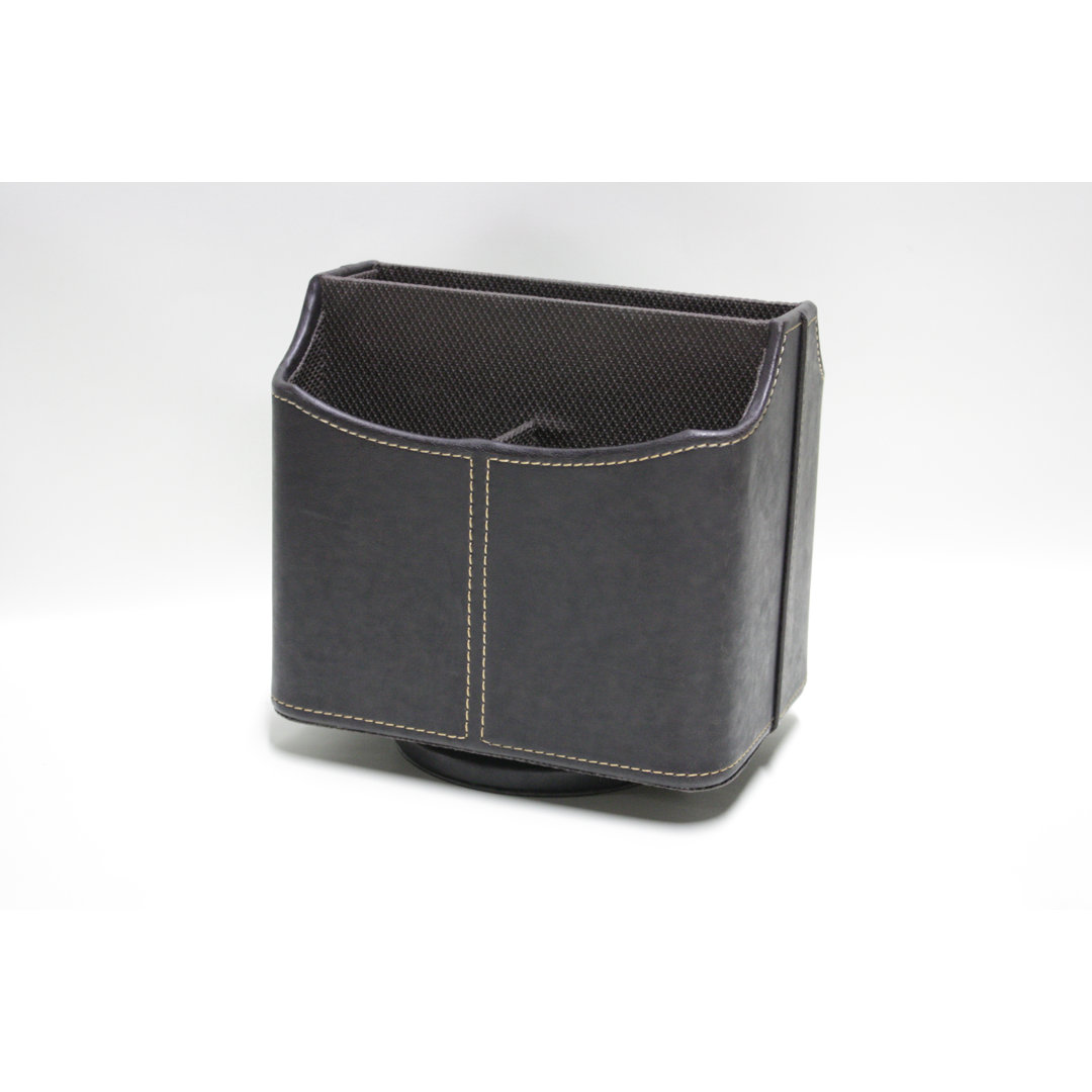 Faux Leather Spinning Desk Organizer Desti Design