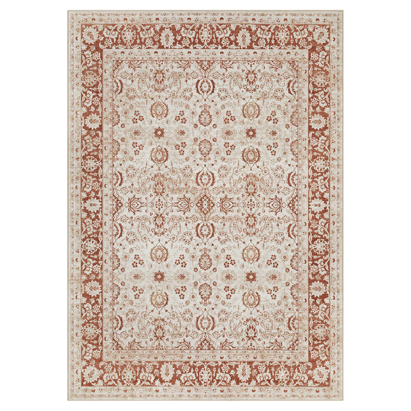 Area Rugs Vintage Floral Area Rug Washable, Low Pile, Non-Slip, mark Resistant Carpet for Living Room, Bedroom, Dining Room, Home Office